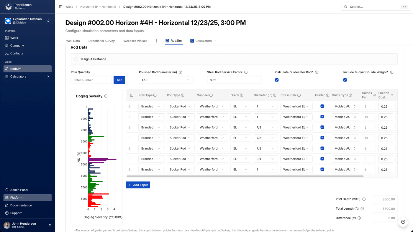 Taper Design Assistant Interface